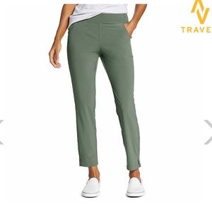 Eddie Bauer Traveler Ankle Pants in Mineral Green
